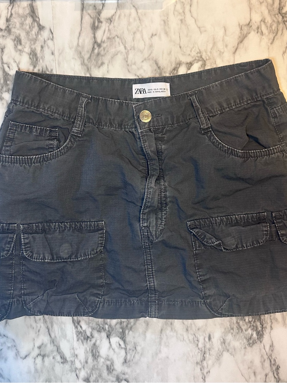 ZARA Dark Gray Cargo Mini Skirt